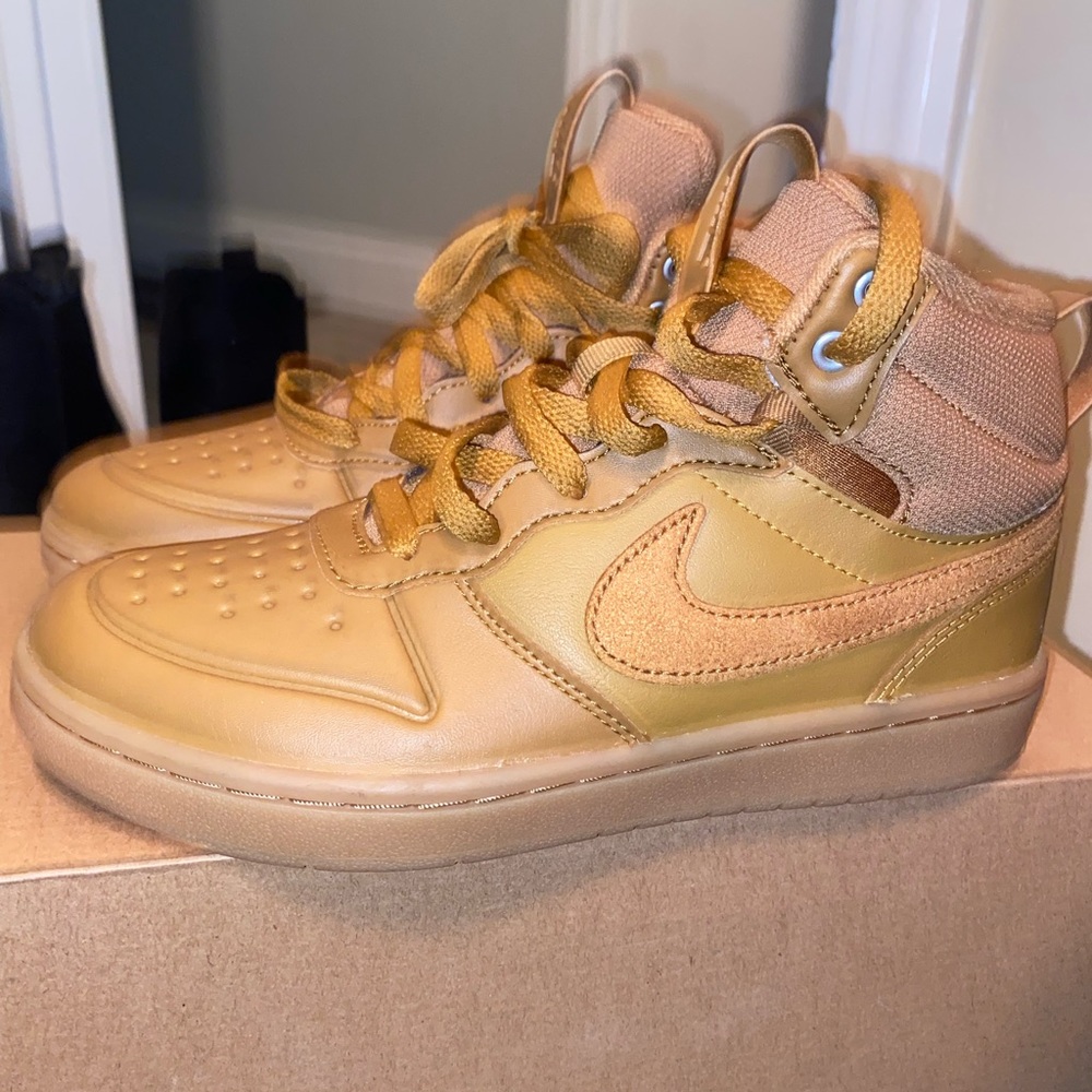 Youth size 3 tan Nikes